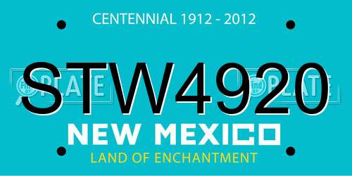 STW4920 New Mexico License Plate