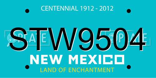 STW9504 New Mexico License Plate