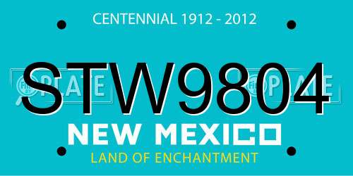 STW9804 New Mexico License Plate