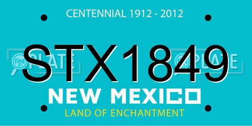 STX1849 New Mexico License Plate