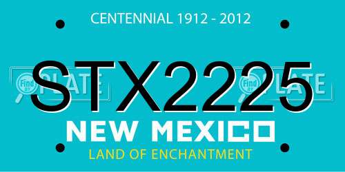 STX2225 New Mexico License Plate