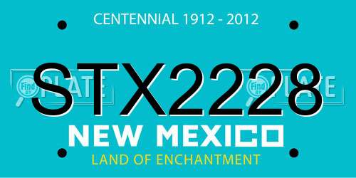STX2228 New Mexico License Plate