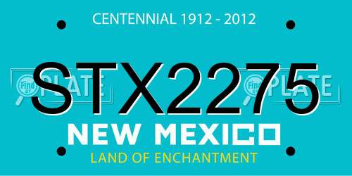 STX2275 New Mexico License Plate