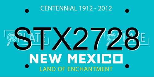 STX2728 New Mexico License Plate