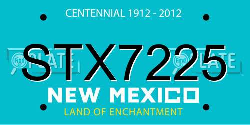 STX7225 New Mexico License Plate