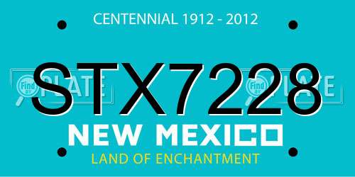 STX7228 New Mexico License Plate