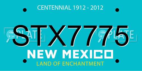 STX7775 New Mexico License Plate