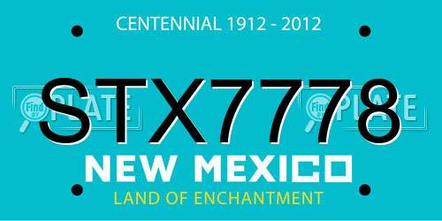 STX7778 New Mexico License Plate