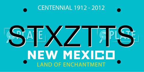 STXZTTS New Mexico License Plate