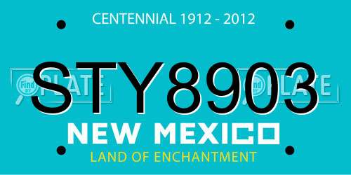 STY8903 New Mexico License Plate