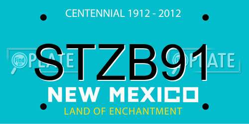 STZB91 New Mexico License Plate