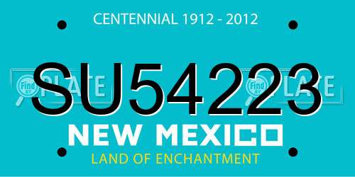 SU54223 New Mexico License Plate