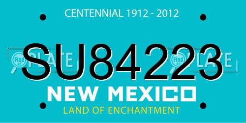 SU84223 New Mexico License Plate