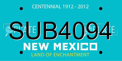 SUB4094 New Mexico License Plate