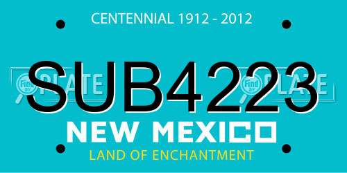SUB4223 New Mexico License Plate