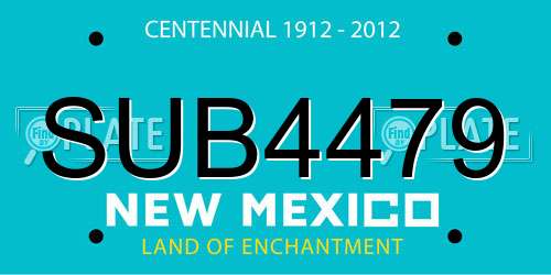 SUB4479 New Mexico License Plate