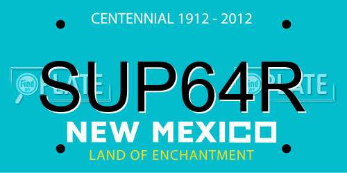 SUP64R New Mexico License Plate
