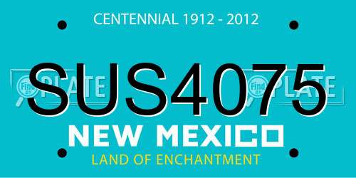 SUS4075 New Mexico License Plate
