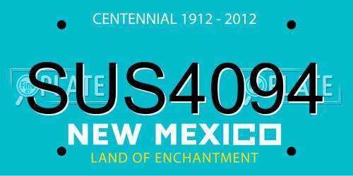 SUS4094 New Mexico License Plate
