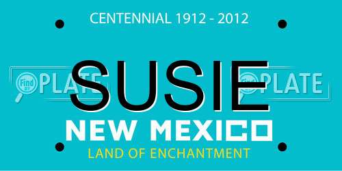 SUSIE New Mexico License Plate