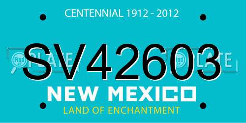 SV42603 New Mexico License Plate