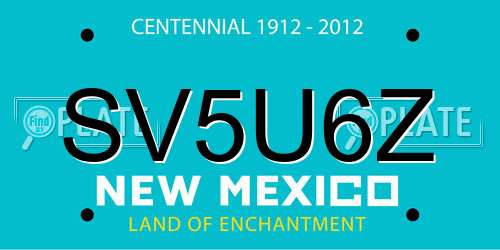 SV5U6Z New Mexico License Plate