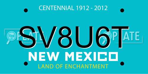 SV8U6T New Mexico License Plate