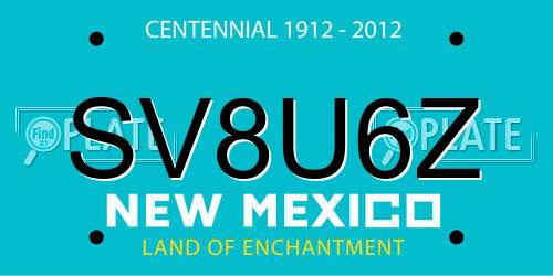 SV8U6Z New Mexico License Plate