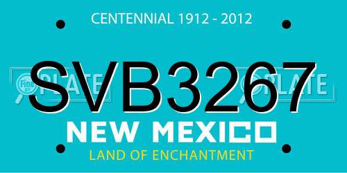 SVB3267 New Mexico License Plate