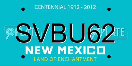 SVBU62 New Mexico License Plate
