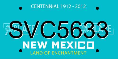 SVC5633 New Mexico License Plate