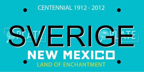 SVERIGE New Mexico License Plate