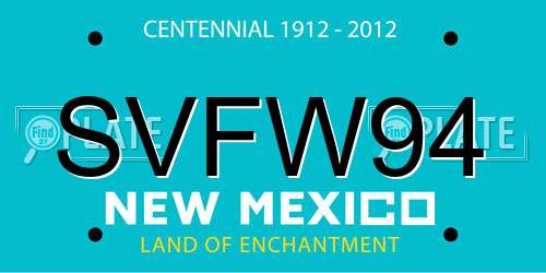 SVFW94 New Mexico License Plate