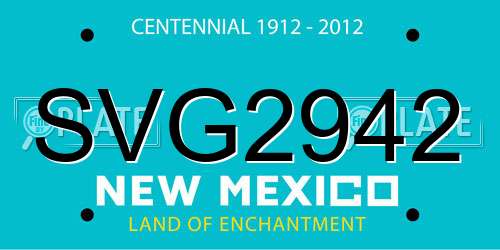 SVG2942 New Mexico License Plate