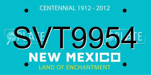SVT9954 New Mexico License Plate
