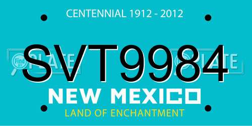 SVT9984 New Mexico License Plate