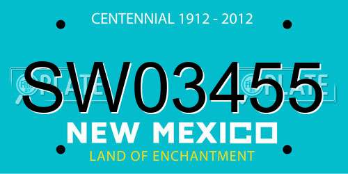 SW03455 New Mexico License Plate