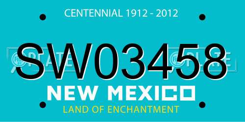 SW03458 New Mexico License Plate