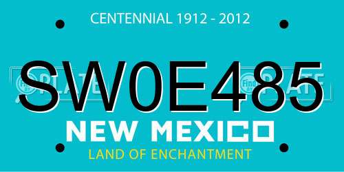 SW0E485 New Mexico License Plate
