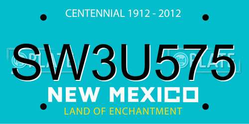 SW3U575 New Mexico License Plate
