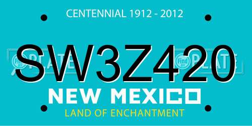 SW3Z420 New Mexico License Plate