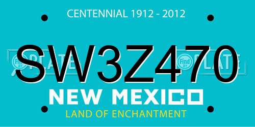 SW3Z470 New Mexico License Plate