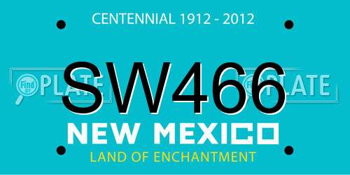 SW466 New Mexico License Plate