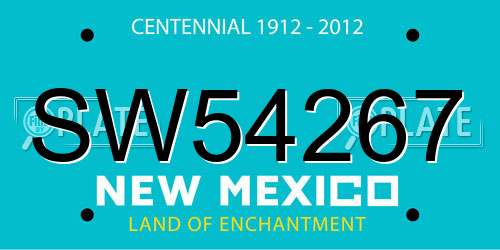 SW54267 New Mexico License Plate