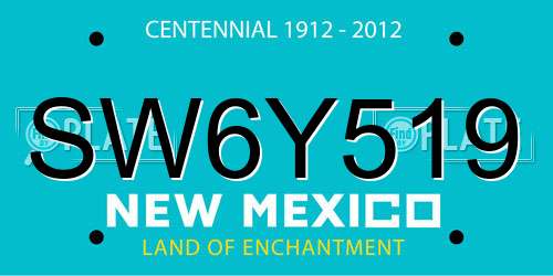 SW6Y519 New Mexico License Plate