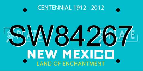 SW84267 New Mexico License Plate