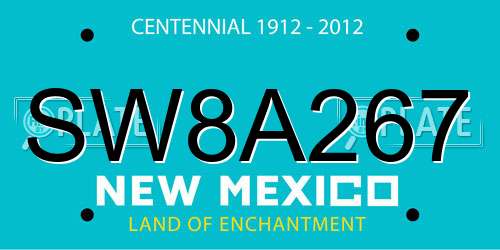 SW8A267 New Mexico License Plate