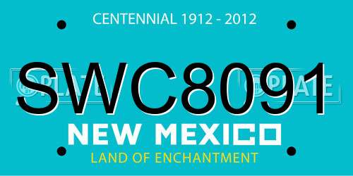 SWC8091 New Mexico License Plate