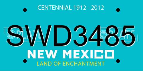 SWD3485 New Mexico License Plate