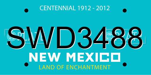 SWD3488 New Mexico License Plate